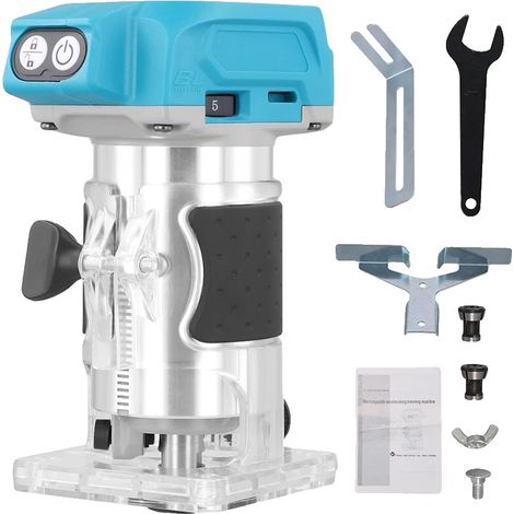 Défonceuse, 5 vitesses réglables, moteur sans balais de 800W, Pas de batterie (1/2)