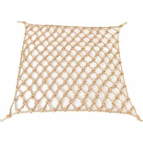 Keyoung – Filet de sécurité en jute 1x4m – Maille 6x6 cm pour circulation d'air – Écologique et biodégradable – Installation stable pour balcons et escaliers (1/5)