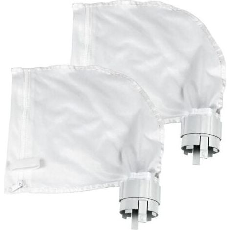 Lot de 2 Sacs Filtrants pour Nettoyeur de Piscine Convient pour Polaris360 et 380 Nettoyeur de Piscine Design Zippé et Réglable en Blanc-- (1/4)