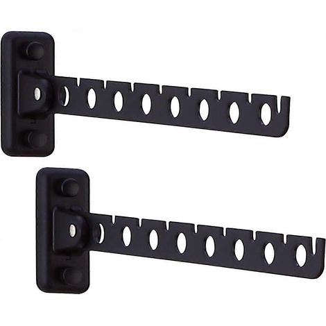 Lot de 2 porte-vêtements pliables muraux noirs (1/5)