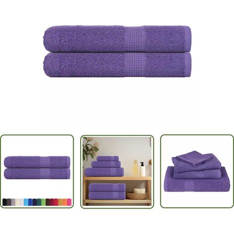 vidaXL Handtücher 2 Stk. Lila 100x200 cm 360 g/m² 100% Baumwolle (1/5)