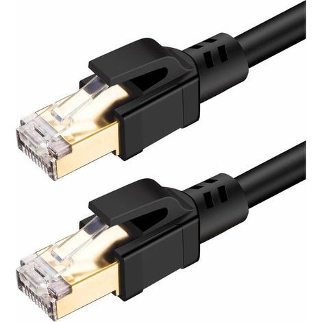 (2 cables, 5 meters each) Cat 8 Ethernet cable, RJ45 SFTP LAN network cable, 40 Gbps / 2000 MHz (1/5)