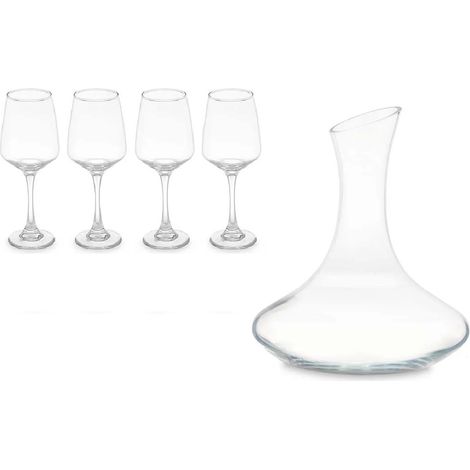 Decanter Vino in Vetro 1800 ml completo di 4 Bicchieri Calici da Degustazione 420 ml  Set Caraffa e Calici per Vino, idea  Regalo Scatola Regalo Sommelier
