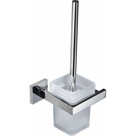 Porte Brosse Toilette - Acier Inoxydable 304 Et Verre Dépoli - Support Mural Pour Salle De Bain - 1 Pièce (1/5)