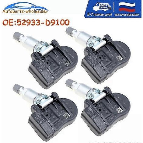 4 capteurs de pression des pneus TPMS (référence 52933-D9100) pour Kia Sportage 2017-2019, Niro et Optima, et Hyundai Elantra. (1/5)