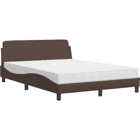 Maison Exclusive - Bett mit Matratze "Dover" Braun 140x190 cm Kun (1/5)