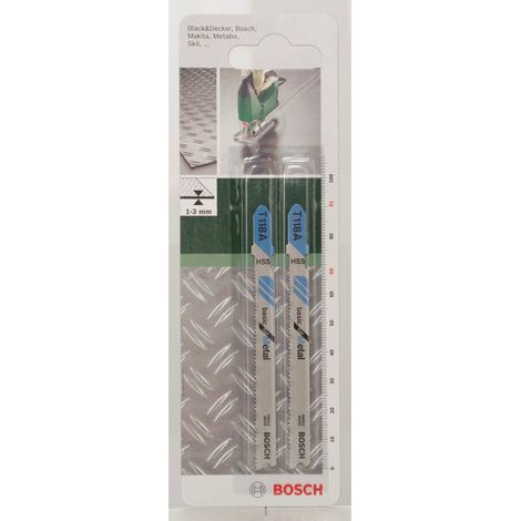 Accessories 2609256729 T 118 A Lame de scie sauteuse pour Tôles métalliques minces Epaisseur 1-3 mm Longueur 91 mm (1/2)