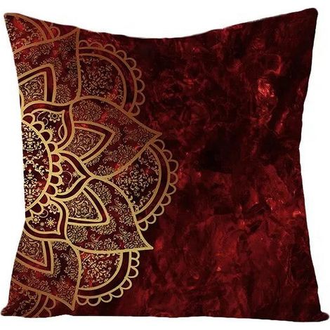 Taie D'oreiller - Coton Lin - Double Face - Pour Canapé Fauteuil Lit Voiture Intérieur Extérieur - 40x40 cm (1/5)