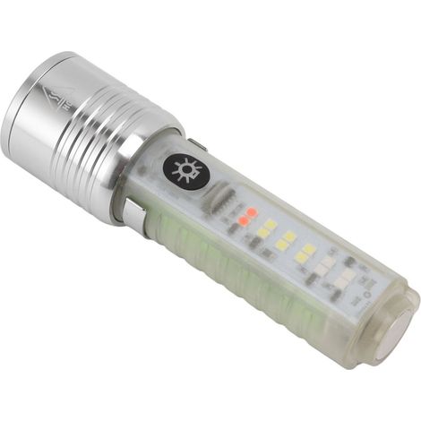 Lampe torche LED 8 modes USB rechargeable, ultra lumineuse, mini aimant UV, pour extérieur et urgence (1/5)