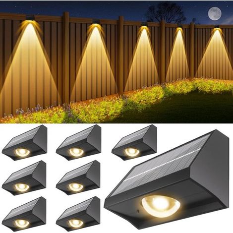 Illuminazione solare impermeabile per esterni, lente a faretto LED ad alte prestazioni, 7 modalità di colore RGB (bianco caldo e bianco freddo), illuminazione da parete per patio, scale, giardino (1/5)
