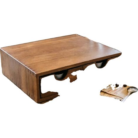 Organizador de cápsulas de café, diseño de madera, soluciones de almacenamiento eficientes, nogal - 2 cajones (1/2)