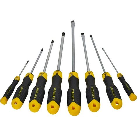 Set di 8 cacciaviti transmodulari Stanley con impugnatura ammortizzata (1/3)