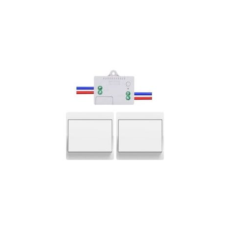 EU interrupteur sans fil sans piles Lot de 2 kit interrupteur sans fil autoalimente va et vient sans fil sans pile radio interrupteur a distance eclairage domestique (EU 1Gang 2V1 A) (1/4)