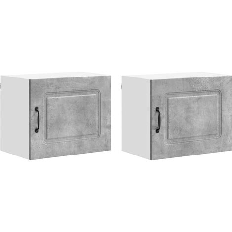 Lote de 2 armarios murales de cocina modernos con gran espacio de almacenamiento 50 x 31 x 40 cm de madera gris hormigón 020053580 (1/5)