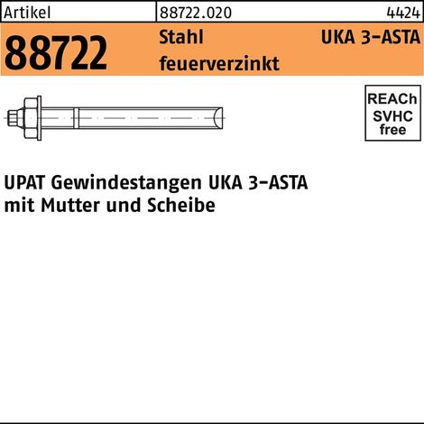 UPAT Vis béton ASTA M10x130 tZn (Par 10)