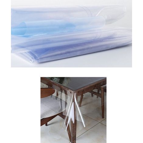 Hule, Manteles, Protector de mesa transparente, Fácil de limpiar e impermeable, Protector de mesa, Alta calidad, 137 x 198 cm, 1,3 mm de grosor (1/4)