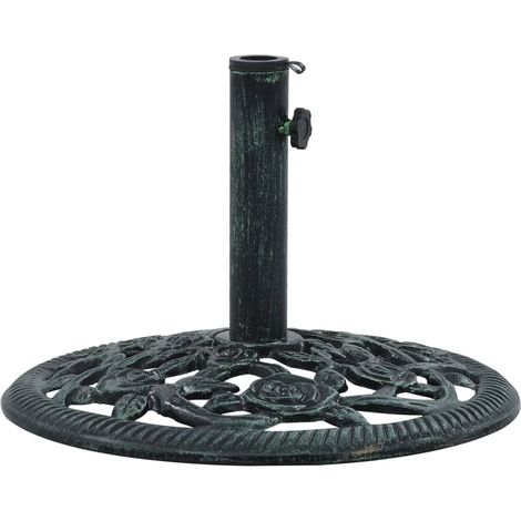 INLIFE Socle de parasol Vert 9 kg 40 cm Fonte (1/5)
