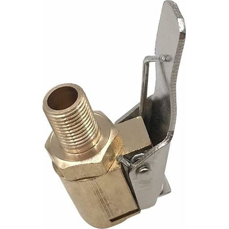 Embout Gonflage Pneu Voiture Tire Air Chuck Roue Pompe Valve de Pneu gonfleur Clip de Serrage Adaptateur connecteur de Laiton Vehicules LO-Ron (1/5)
