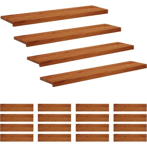 Stufenmatten 20 Stk. 110 x 25 x 2 cm Braun Massivholz Eiche vidaXL