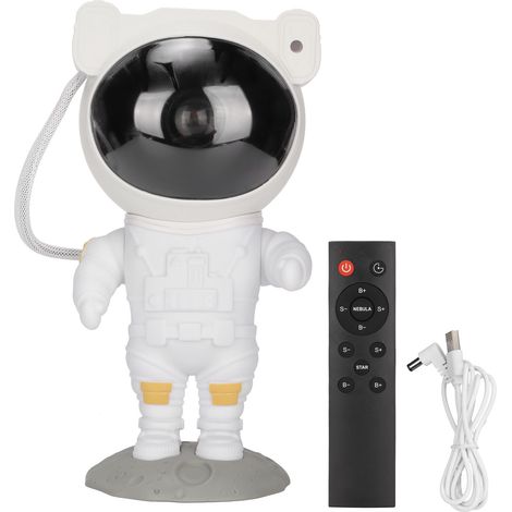 Lampe projecteur astronaute avec 8 effets d'étoiles, réglable à 360°, télécommande incluse (1/5)