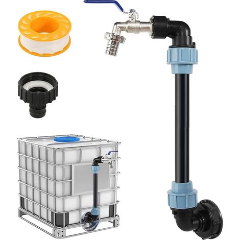 IBC Robinet Col Cygne 3/4", Adaptateur de Réservoir IBC 3/4", Robinets Cuve 1000L Raccord Cuve 1000 Litres Robinet Col de Cygne pour Réservoir d'Eau de Pluie 1000L (1/5)