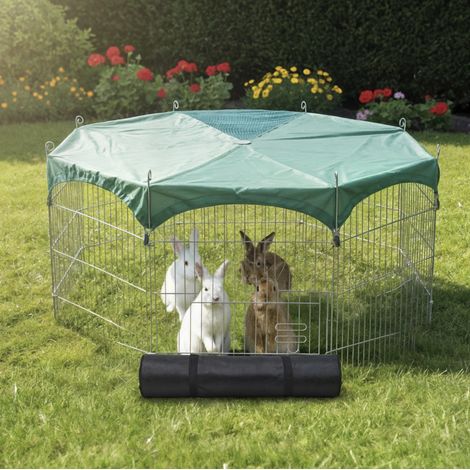 Parc Enclos avec tapide de sol Extérieur grillage en métal petit animaux Taille M Maison été 2711