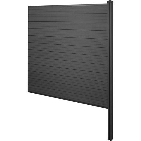 Brise-vue en WPC Sarthe, clôture brise-vent, poteaux en WPC extension, 188cm anthracite (1/5)