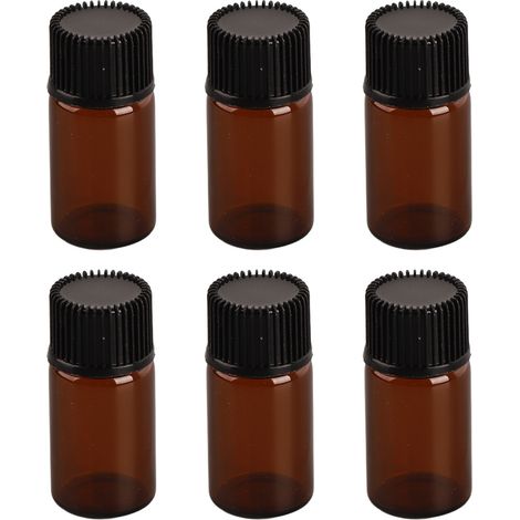 Lot de 100 flacons d'huiles essentielles de 3 ml, format mini, étanches, résistants, inodores et anti-fuites, transparents, avec compte-gouttes. (1/5)