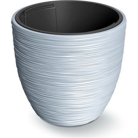 PROSPERPLAST Macetero color gris, con depósito, colección FURU, de 29,8 x 29,8 x 28 cm, capacidad de 15 L.