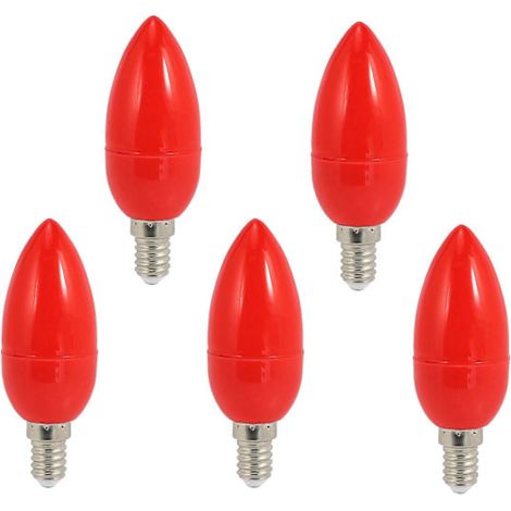 5 lampadine LED rosse portafortuna, lampadine a risparmio energetico, attacco E14 REN-AquaForge (1/5)