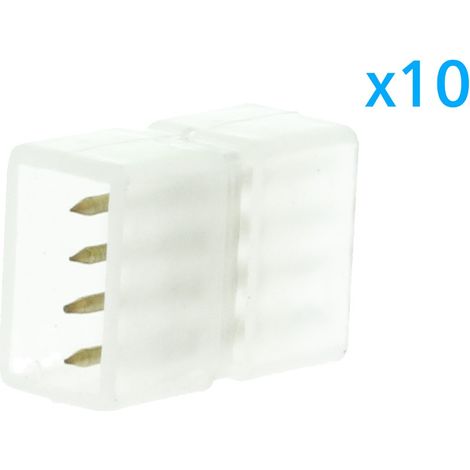 10 PZ Connettore Da 4 Pin RGB Passo 9mm Per Unire e Allungare Bobina Led RGB 220V (1/2)