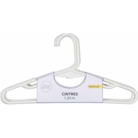 Paris Prix - Lot De 6 Cintres Pour Bébé vêtements 24cm Blanc (1/2)