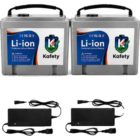 Pack de batteries lithium-ion, 48V, capacité de 20000mAh, 48V-gris-2chargeur (1/2)