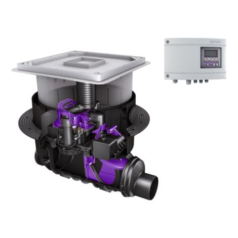 -Rückstaupumpanlage Pumpfix F DN 150, Bodenplatte, schwarz (1/2)