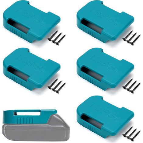 6er-Set Akkuhalterungen für Makita-/Bosch-Akkus, Akkuhalterungen mit Gürtelclip, Wandhalterung kompatibel mit den Makita 18-V-Lithium-Ionen-Akkus BL1860, BL1850, BL1840, BL1830, BL1820 und BL1815N (1/5)