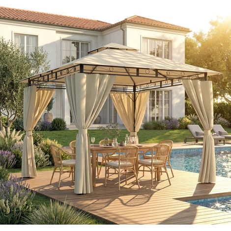 Devoko – Tonnelle de jardin pop up 3 x 3m – Imperméable 150D avec protection UV SPF 50+ – Système de verrouillage par pression – Parois latérales amovibles