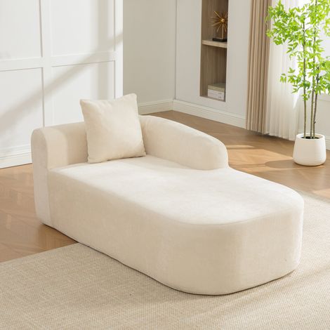 Canapé modulaire en tissu chenille, rembourrage mousse haute résilience 30D, antidérapant et facile à déplacer, beige pour salon (1/5)