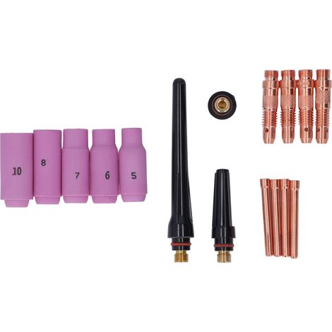 Kit d'accessoires pour torche de soudage TIG 16 pièces, consommables pour torche de découpe plasma en cuivre et céramique pour WP 17 18 26