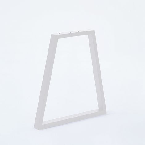 Lot 2 pieds pour banc trapèze HT 40 x L. Haut 20 x L. Bas 50 cm blanc mat (1/3)