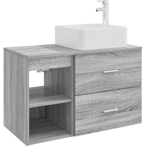Juego de muebles de baño 2 pcs Sonoma gris Madera de ingeniería vidaXL