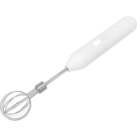 Batteur électrique à main, trois vitesses, alimenté par piles, mousseur à lait portatif pour la pâtisserie maison, blanc