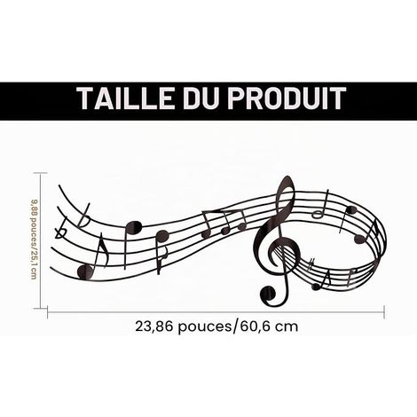 Music Note Wall Stickers Vinyl Sticker Music Wall Art Black PVC Wall Stickers Decor Peel Stick for Home Studio Class School Decorations 60.5 x 25 cm (1/4)