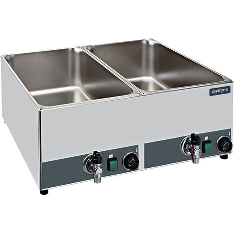 Bain-Marie Professionnel Double 2 GN 1/1 avec Robinet de Vidange - 1200 W - Distform