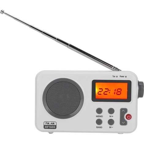 Tragbares AM/FM-LCD-Radio mit Subwoofer und Hi-Fi-Radio, Frequenz- und Zeitanzeige, Hintergrundbeleuchtung. (1/5)