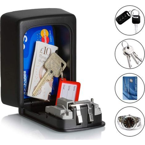 Key Box with 4-Digit Code, Wall-Mounted Key Box, Waterproof and Rustproof Key Box, Robust Key Box, Zinc Alloy (1/5)