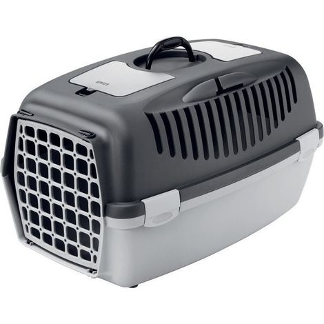 Cage gulliver 3, gris, taille 40 x 61 x 38 cm, transport pour chien max 12 kg - animallparadise
