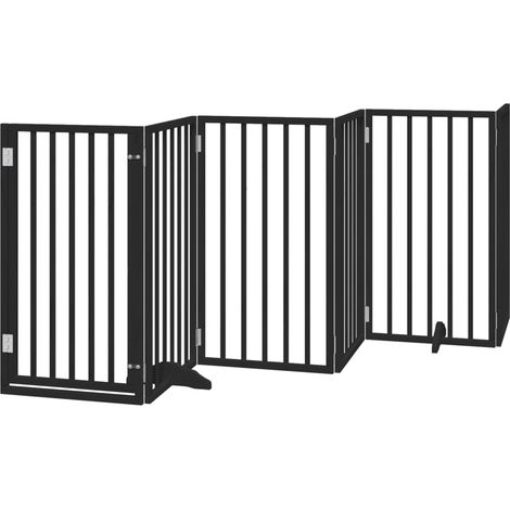 vidaXL Cancello per Cani Porta Pieghevole Nero 6 Pannelli 300cm