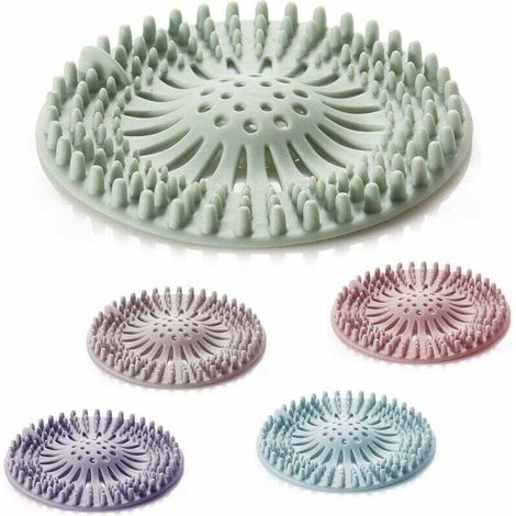 5 Pièces Couvercles de Drain de Douche, Filtre Attrape Cheveux Douche Silicone Tube Drainer Attrape Cheveux Bouchon avec Ventouse pour Cuisine Salle de Bain (1/5)