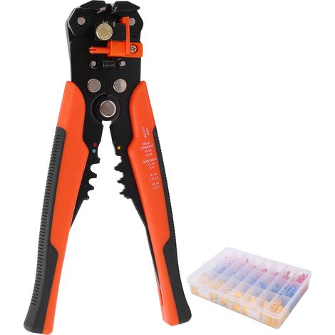 Kit de 400 pièces de bornes de câble avec pince à dénuder, tailles variées pour automobile et bateau (1/5)
