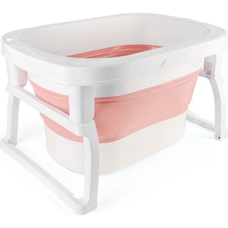 ® Baignoire BéBé Pliable pour Tout-petits avec Coussin,pour BéBé Nouveau-né Enfants,72 x 51 x 42 cm,rose (1/5)